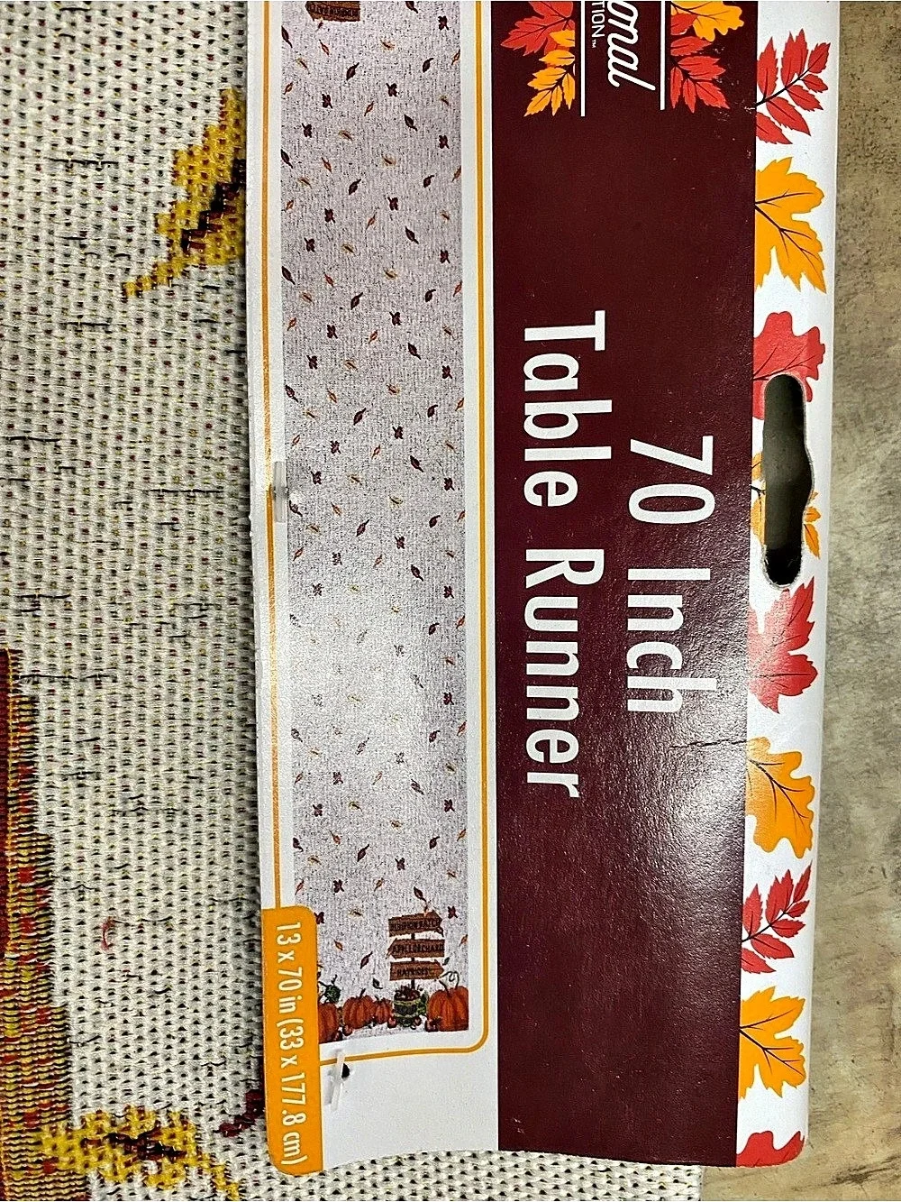 Seasonal 70 Inch Table Runner Fall Pumpkin Floral NWT